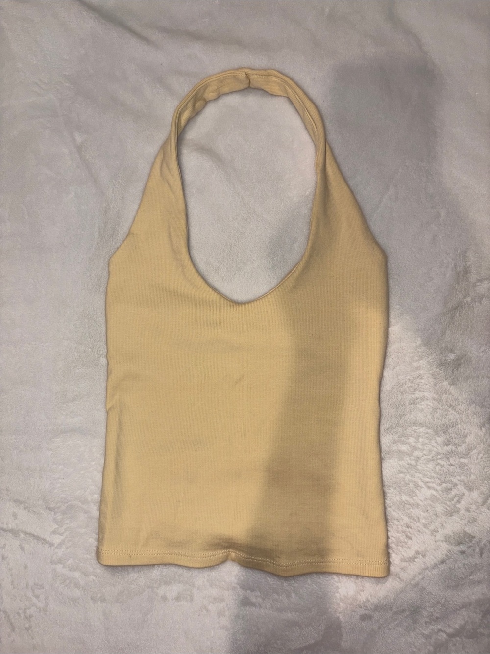 Zara Pale Yellow Halter Tank Top